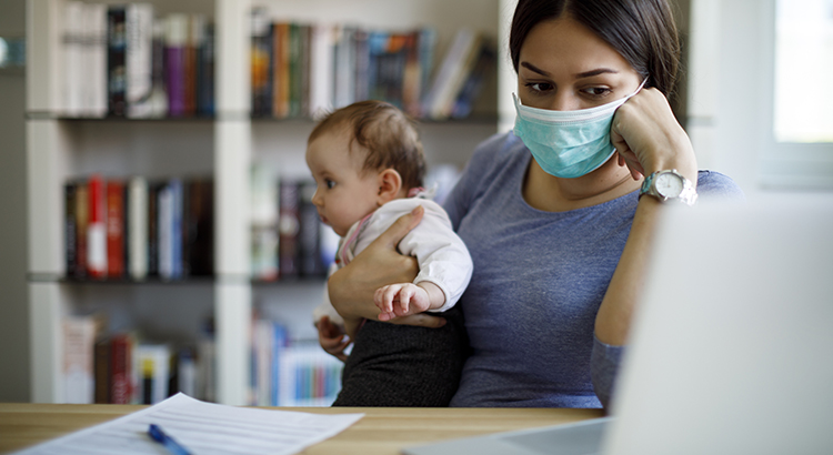 Woman holding baby