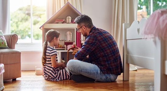 Father daughter playing